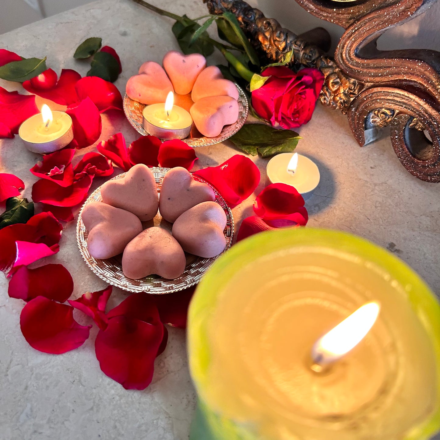 Limited Edition Heart Shaped Rose Peda